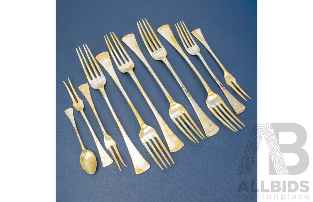 Collection of Antique Silver Forks and Teaspoon