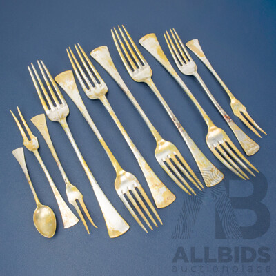 Collection of Antique Silver Forks and Teaspoon