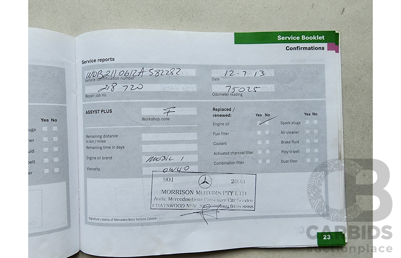 6/2004 Mercedes-Benz E240 Elegance 211 4d Sedan Silver 2.6L