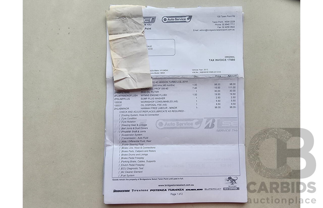 1/2014 Hyundai Imax  TQ MY13 4d Wagon White 2.5L