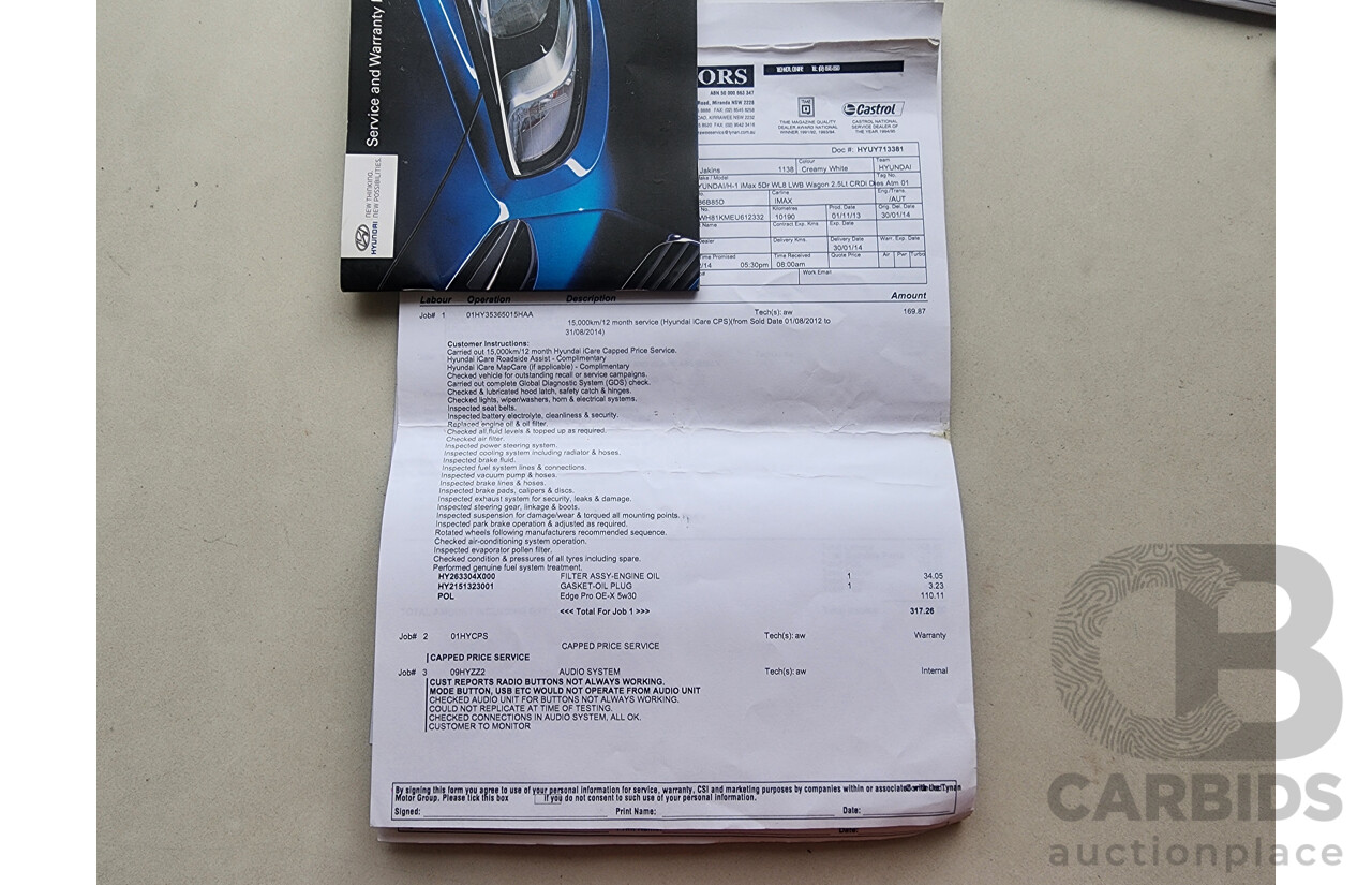 1/2014 Hyundai Imax  TQ MY13 4d Wagon White 2.5L