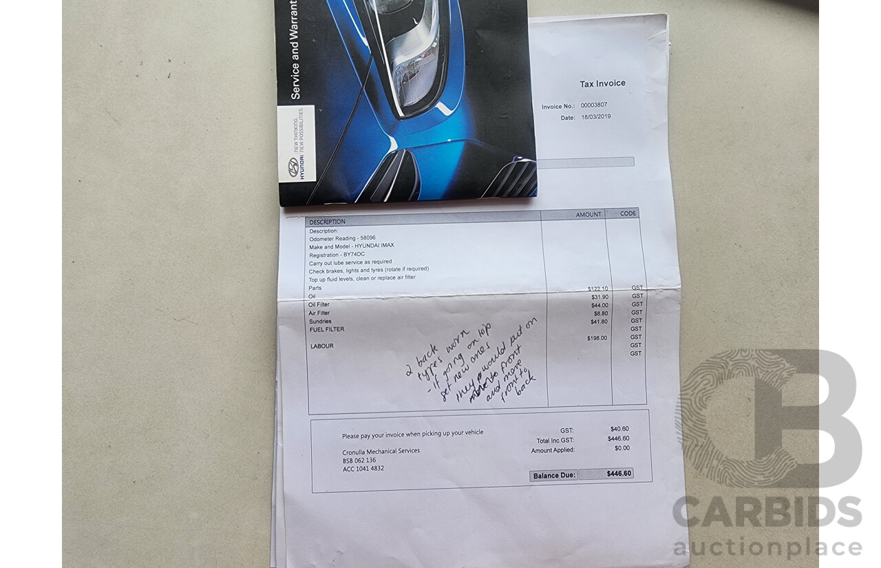 1/2014 Hyundai Imax  TQ MY13 4d Wagon White 2.5L