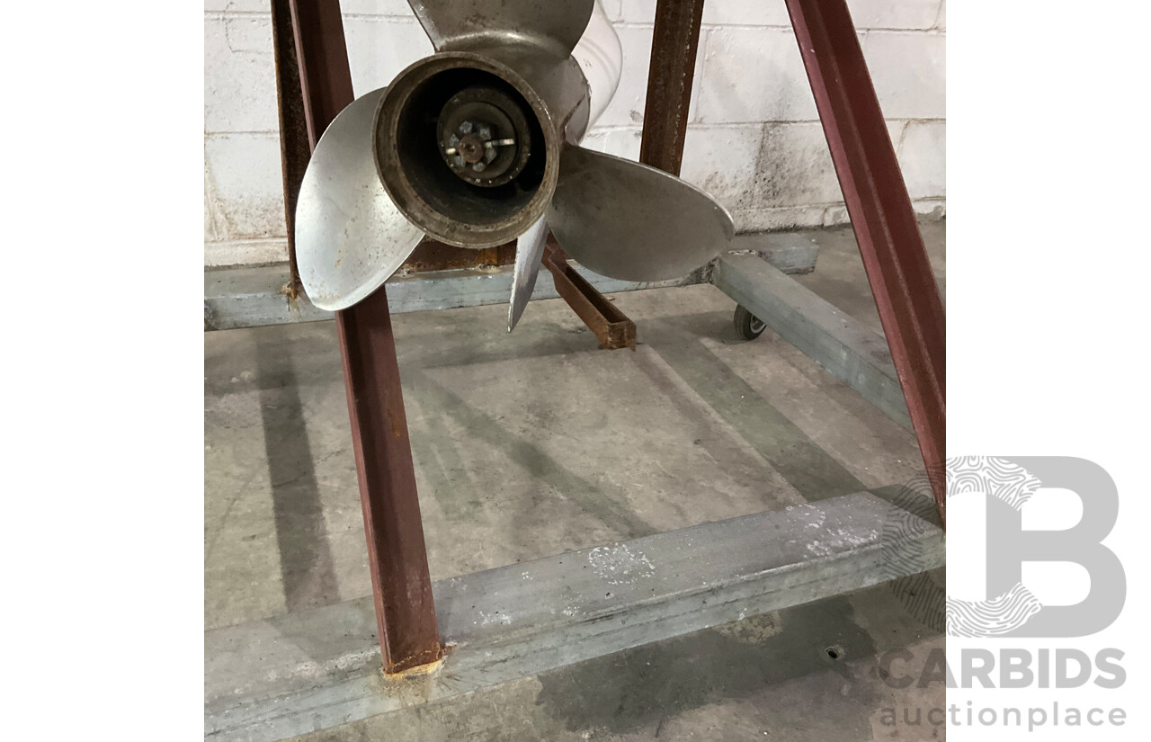 Johnson 70 Outboard Motor with Wheeled Stand