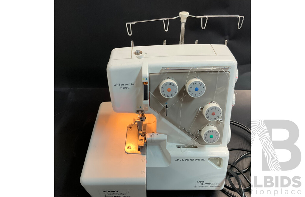JANOME Overlock My Lock 534D Sewing Machine & My Style 16 - Lot of 2