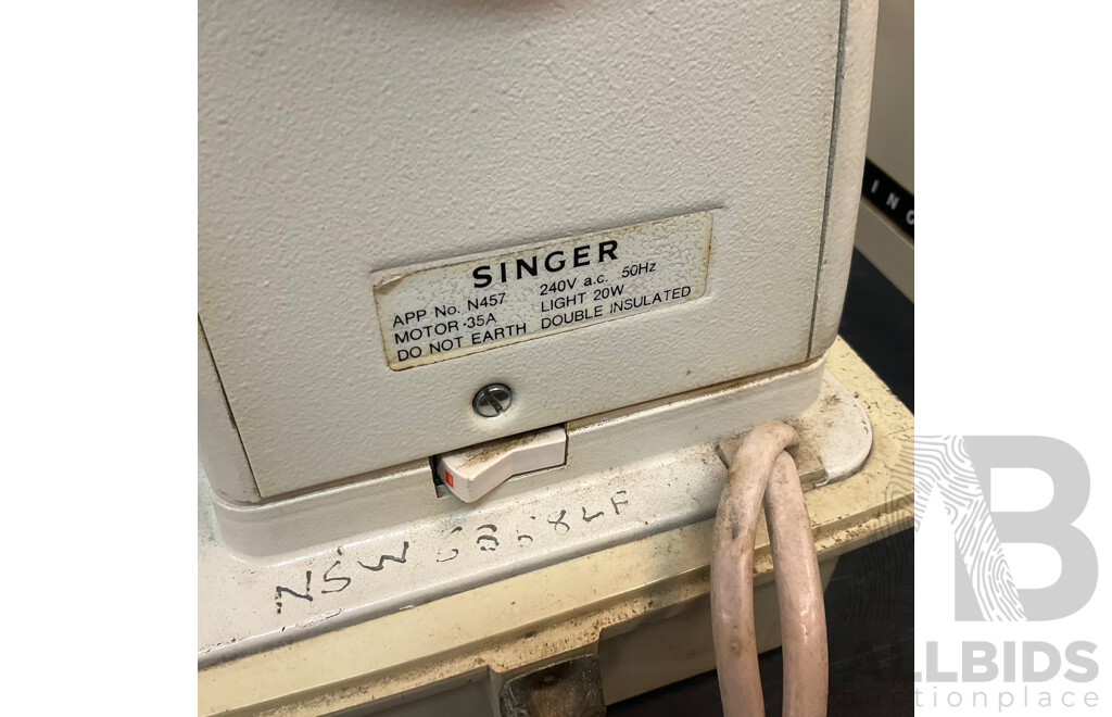 Vintage SINGER Sewing Machines - Deluxe Stylist 518 & Model 237 - Lot of 2