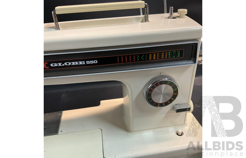 GLOBE 550 & JANOME My Lock 534D Sewing Machines - Lot of 2