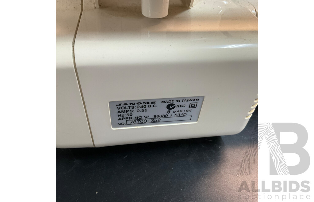 GLOBE 550 & JANOME My Lock 534D Sewing Machines - Lot of 2