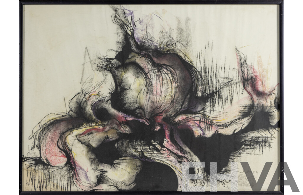 Mary Black, (20th Century, American), a Private Torment (1983), Original Mixed Media Pastel, 56 x 76 cm (frame)