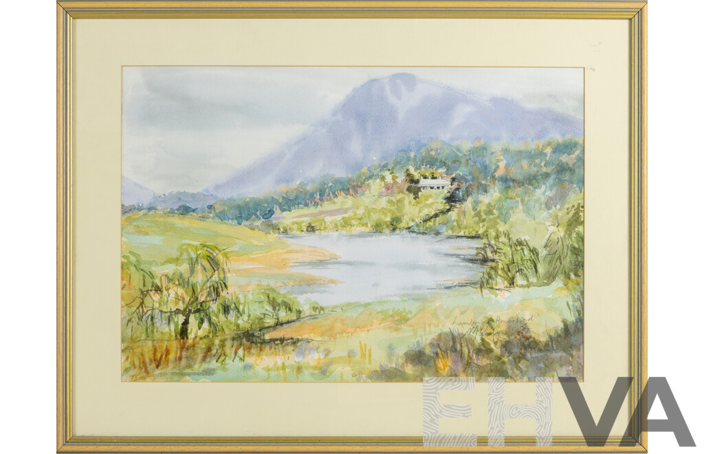 Marilyn Ecob, (20th Century, Australian), Lambrigg Homestead, Original Vintage Watercolour on Card, 52 x 69 cm (frame)