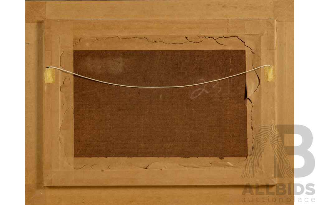 Norman Robins (Early 20th Century, German/British/Australian, 1914-1988), Untitled (Figures by a Lake), Oil on Board, 29 X 44 Cm (Image)