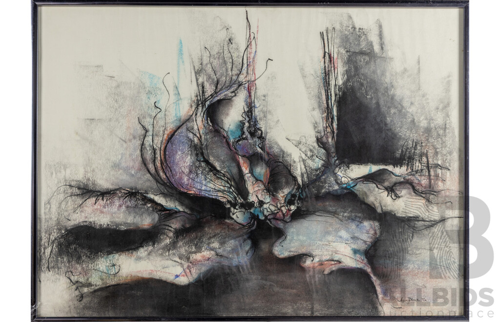 Mary Black, (20th Century American), Night Surf (1983), Original Mixed Media Pastel, 56 x 76 cm (frame)
