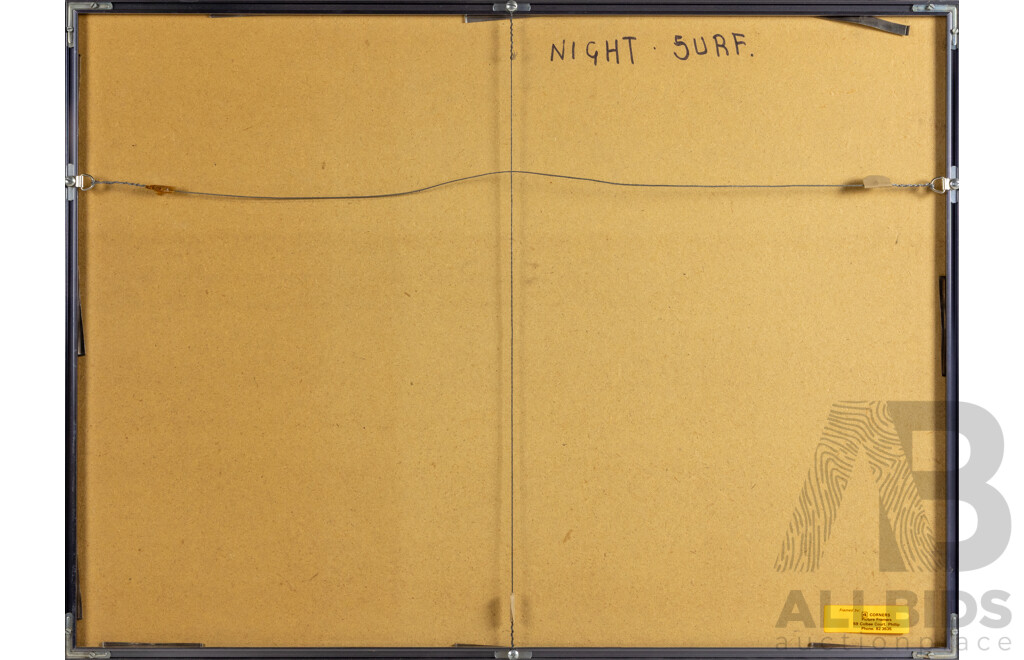 Mary Black, (20th Century American), Night Surf (1983), Original Mixed Media Pastel, 56 x 76 cm (frame)