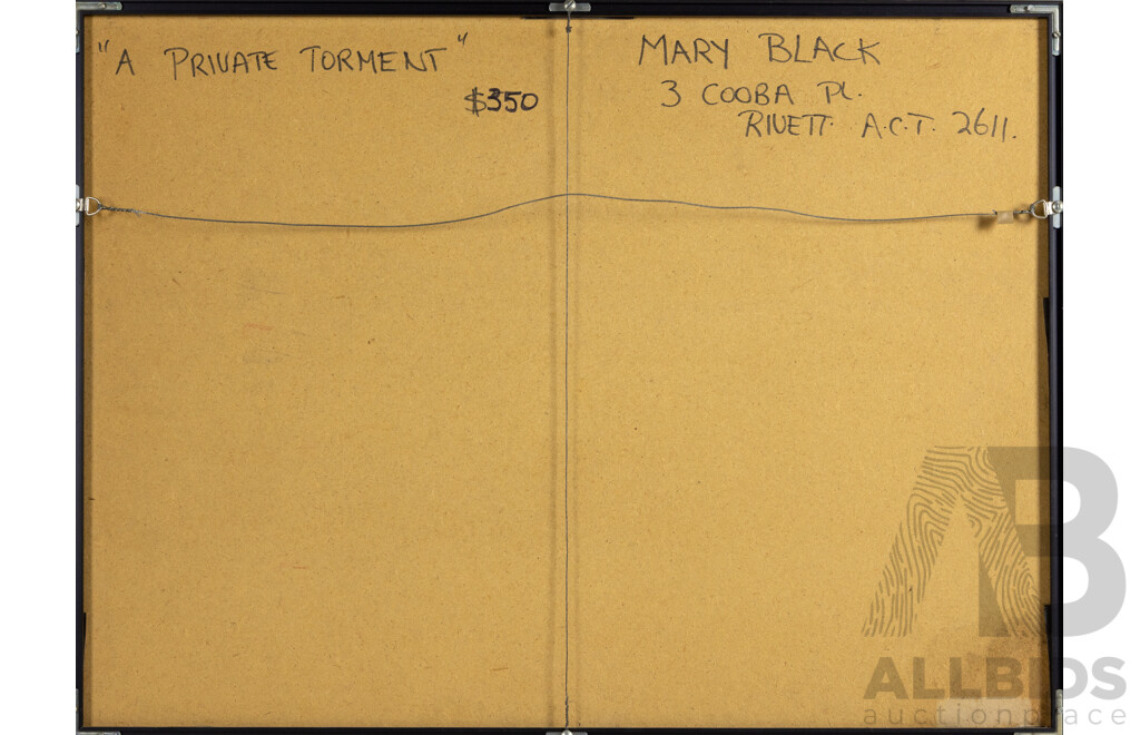 Mary Black, (20th Century, American), a Private Torment (1983), Original Mixed Media Pastel, 56 x 76 cm (frame)