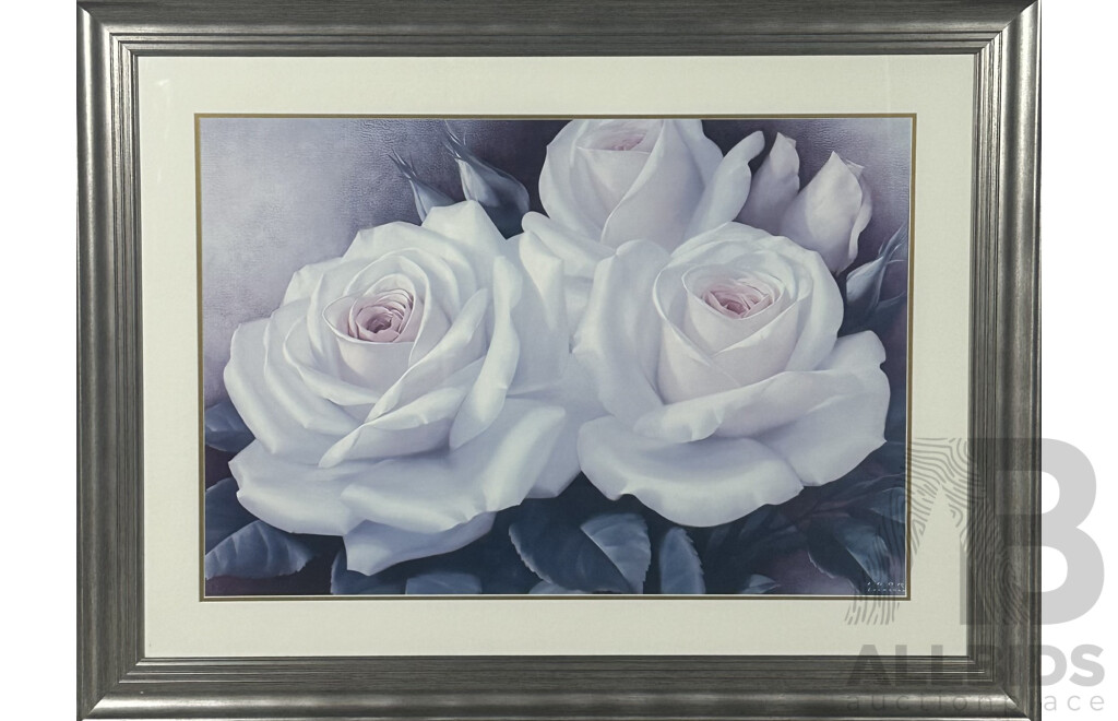 Igor Levashov, (20th Century, 1964-), Roses, Poster Print of Original Acrylic on Canvas, 90 x 118 cm (frame)