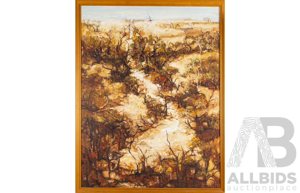C.Kennedy, (20th Century), My Sunburnt Country, Wonderful Vintage Original Acrylic on Masonite, 126 x 98 cm (frame)