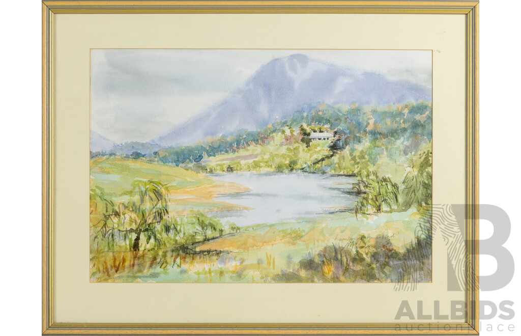 Marilyn Ecob, (20th Century, Australian), Lambrigg Homestead, Original Vintage Watercolour on Card, 52 x 69 cm (frame)