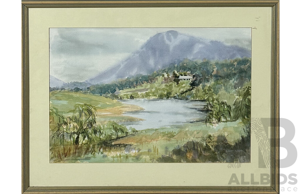 Marilyn Ecob, (20th Century, Australian), Lambrigg Homestead, Original Vintage Watercolour on Card, 52 x 69 cm (frame)