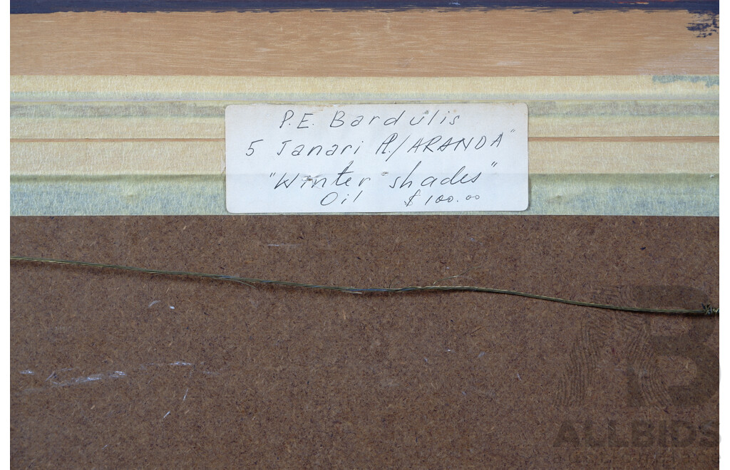 Peter Bardulis (20th Century, Latvian-Australian, 1912-1988), Lovely Vintage Winter Shades, Oil on Board. 52.5 x 63 cm (frame)