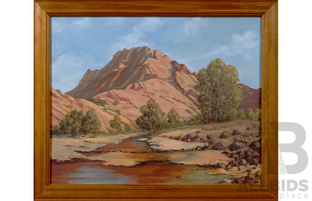 Peter Bardulis (20th Century, Latvian-Australian, 1912-1988), Brachina Gorge, S.A, Oil on Canvas Panel, 48 x 59 cm (frame)