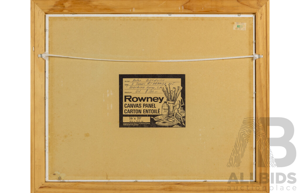 Peter Bardulis (20th Century, Latvian-Australian, 1912-1988), Brachina Gorge, S.A, Oil on Canvas Panel, 48 x 59 cm (frame)