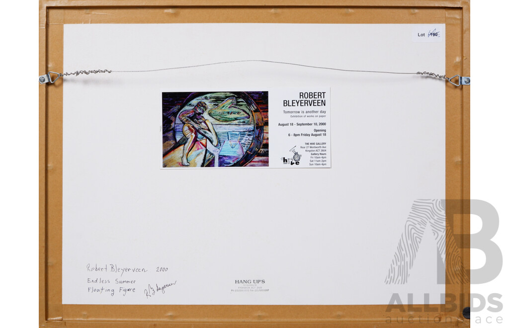 Robert Bleyerveen, (20th Century, Australian, 1960-), Endless Summer, Floating Figure, Oil Pastel on Paper, 41 x 53 cm