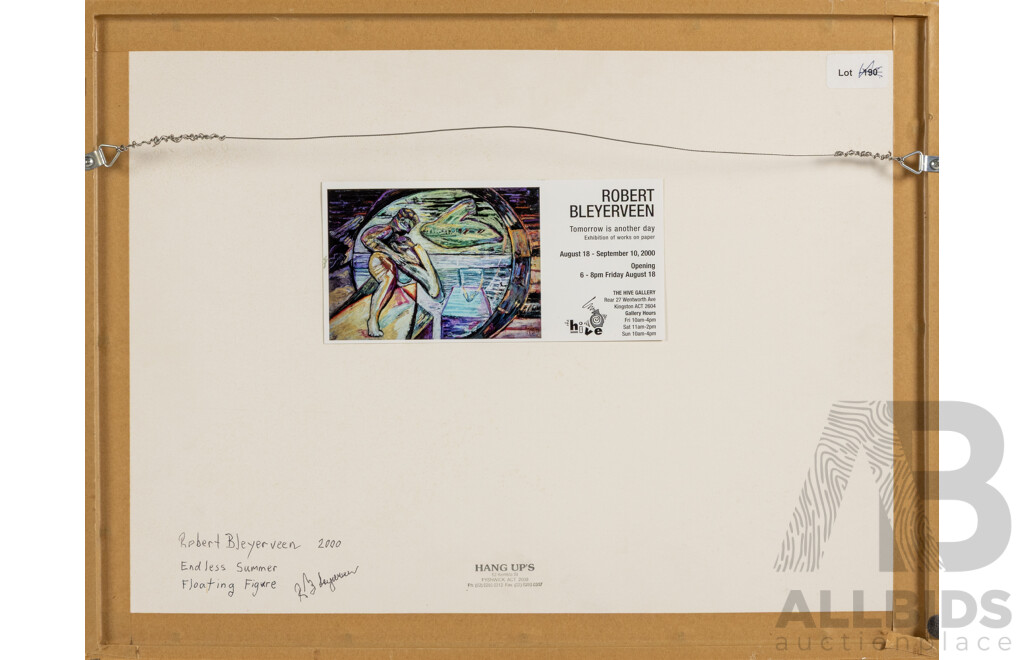 Robert Bleyerveen, (20th Century, Australian, 1960-), Endless Summer, Floating Figure, Oil Pastel on Paper, 41 x 53 cm