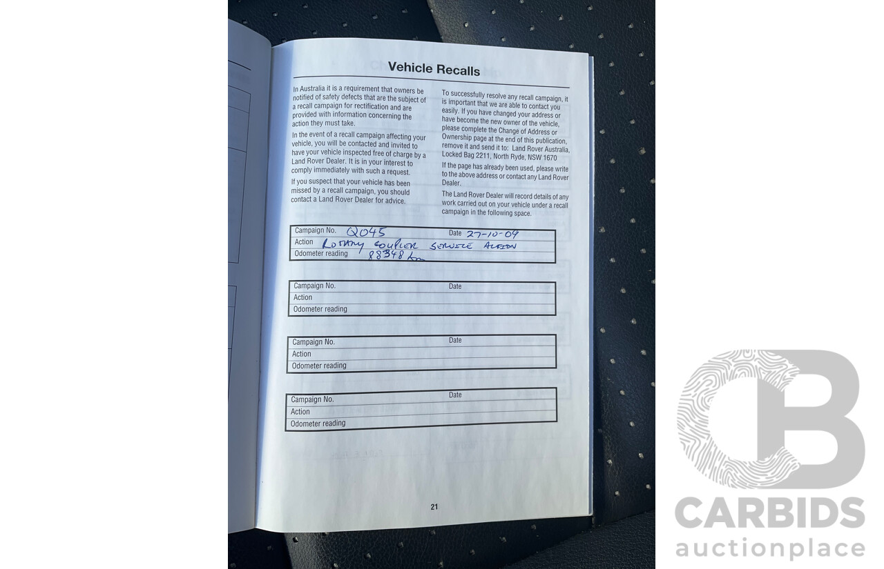 1/2005 Land Rover Range Rover Sport 4.2 S/C 4d Wagon Java Black Metallic Supercharged V8 4.2L - Personal Import 8/12