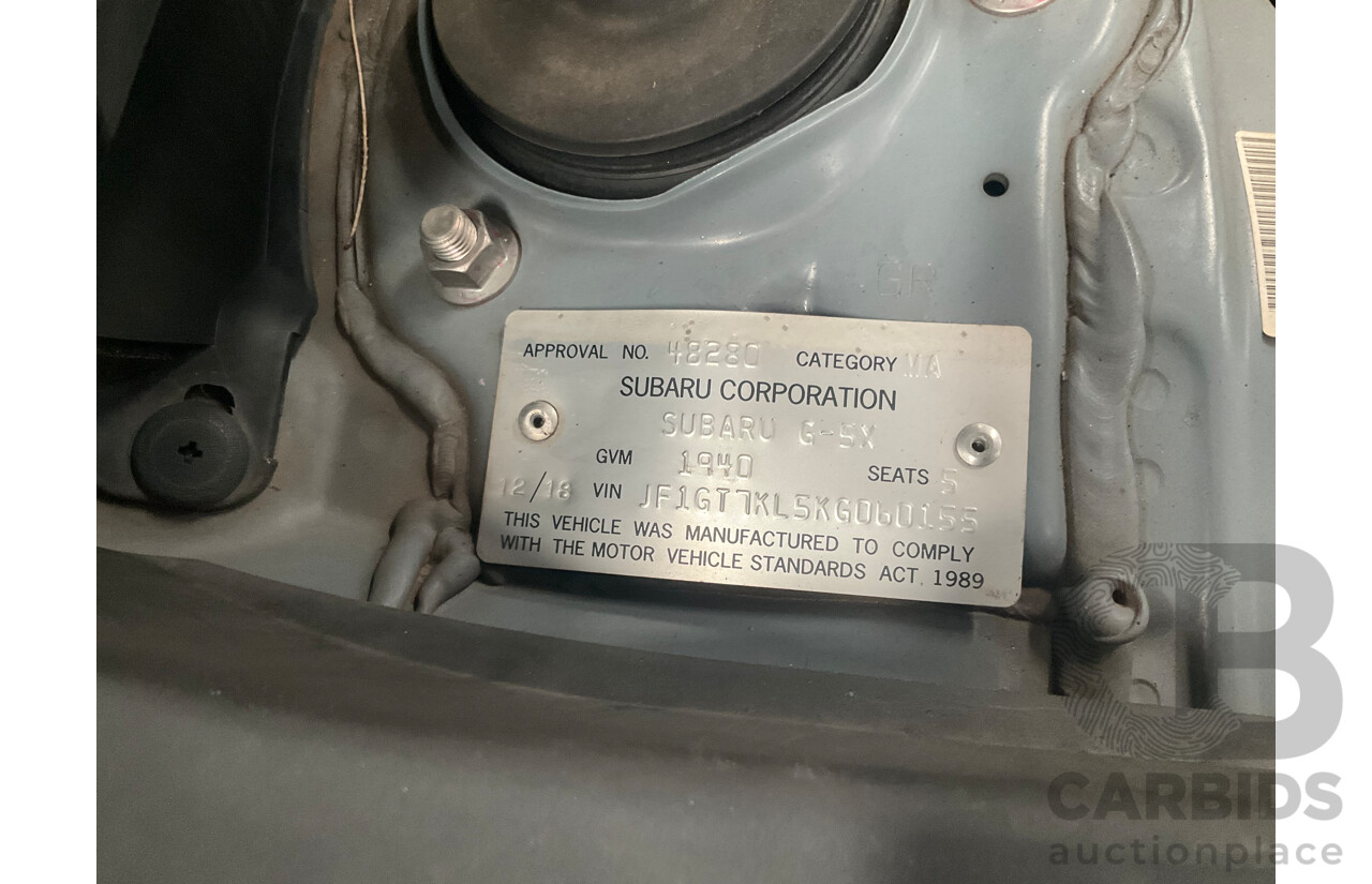 12/2018 Subaru XV 2.0i-S (AWD) MY19 4D Wagon Cool Grey Khaki 2.0L