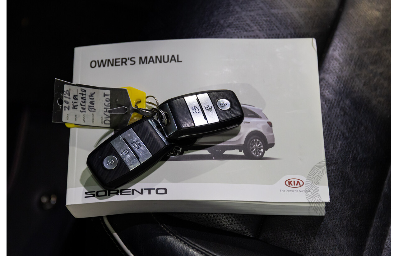 03/2018 Kia Sorento GT-Line (4x4) UM MY18 4d Wagon Aurora Black Pearl Turbo Diesel 2.2L