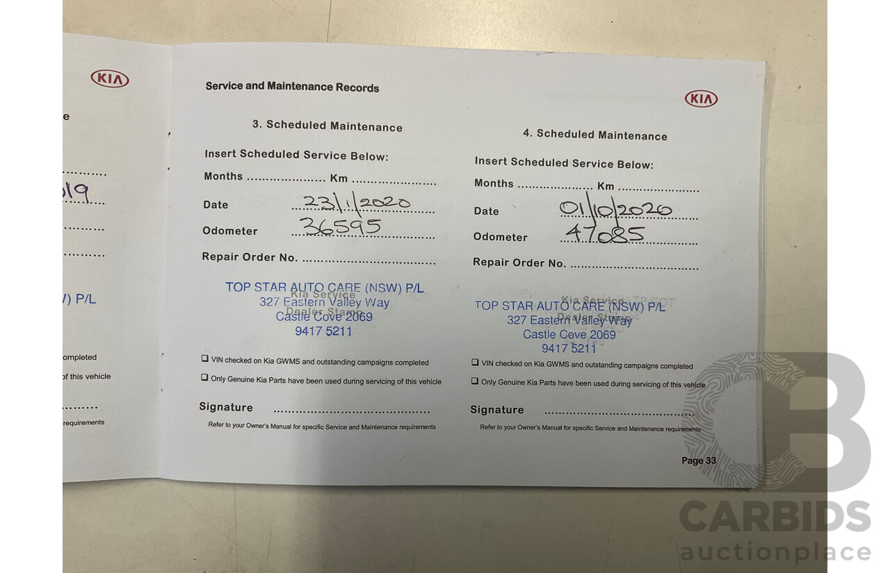 03/2018 Kia Sorento GT-Line (4x4) UM MY18 4d Wagon Aurora Black Pearl Turbo Diesel 2.2L