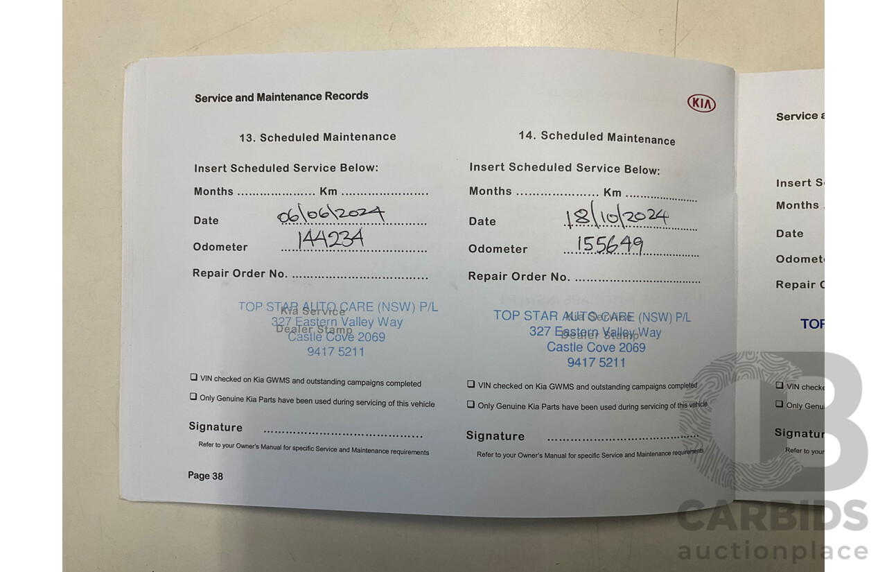 03/2018 Kia Sorento GT-Line (4x4) UM MY18 4d Wagon Aurora Black Pearl Turbo Diesel 2.2L