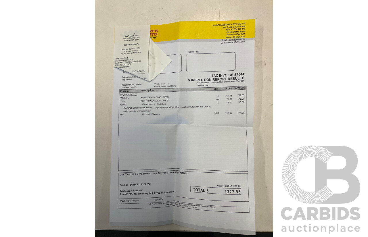 03/2018 Kia Sorento GT-Line (4x4) UM MY18 4d Wagon Aurora Black Pearl Turbo Diesel 2.2L