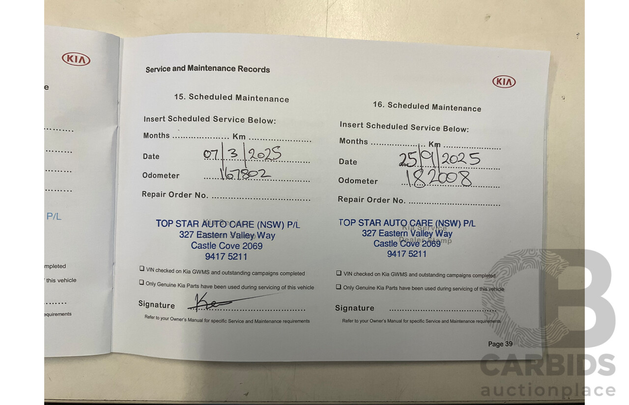 03/2018 Kia Sorento GT-Line (4x4) UM MY18 4d Wagon Aurora Black Pearl Turbo Diesel 2.2L