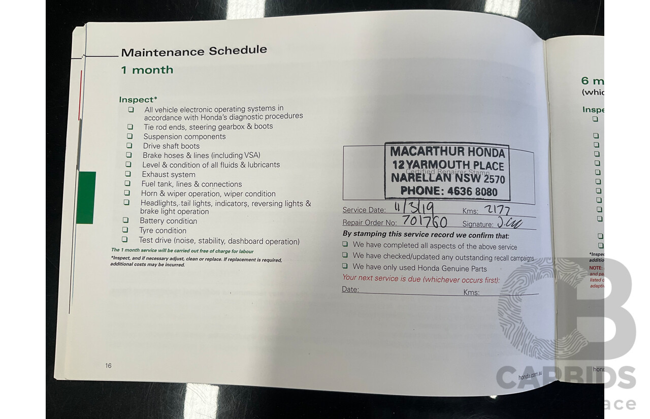 02/2019 Honda Jazz VTi (FWD) GK MY19 5D Hatchback Black 1.5L