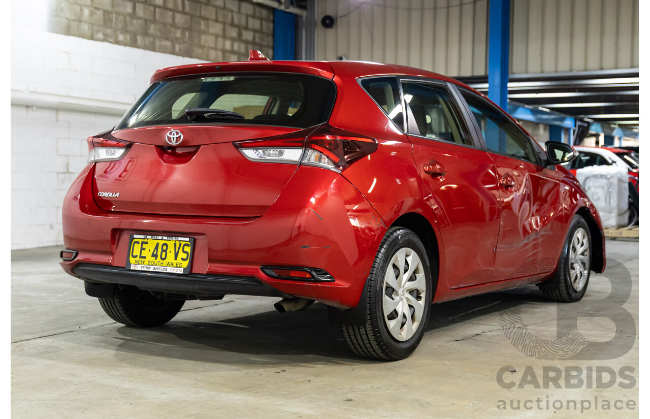 07/2015 Toyota Corolla Ascent (FWD) ZRE182R MY15 5d Hatchback Barcelona Red Metallic 1.8L