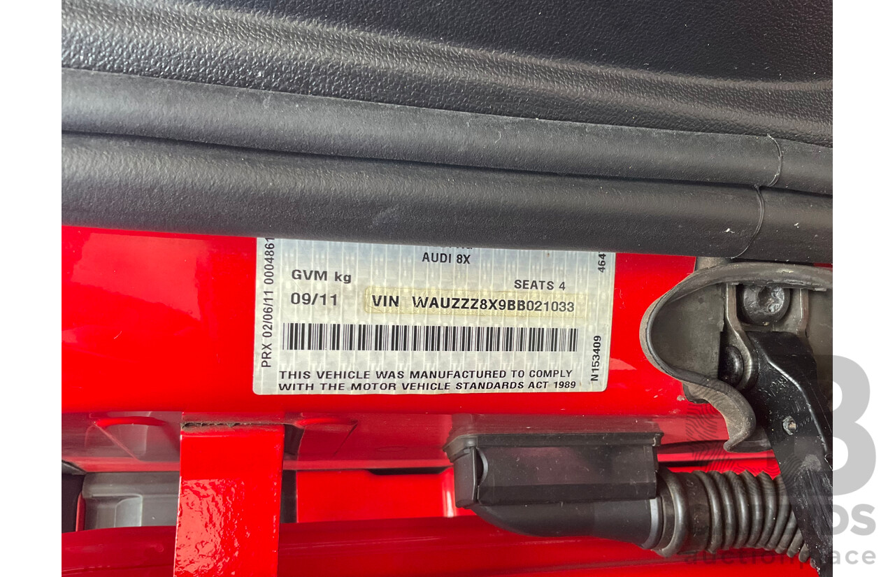 09/2011 Audi A1 1.4 TFSI Ambition (FWD) 8X 3d Hatchback Misano Red Pearl Turbo 1.4L