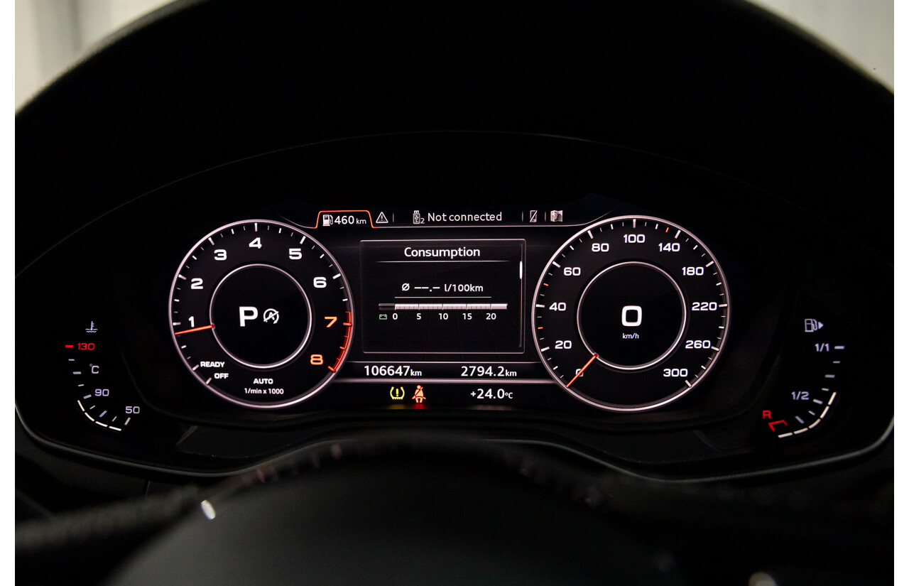 01/2018 Audi A4 2.0 TFSI Quattro S-Line LN (AWD) F4 MY18 (B9) 4d Sedan Ibis White Turbo 2.0L