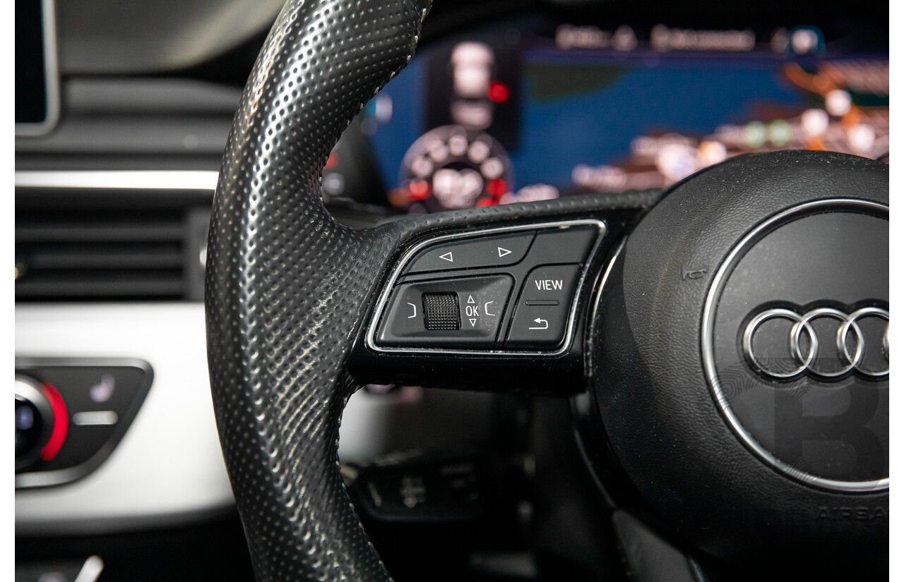 01/2018 Audi A4 2.0 TFSI Quattro S-Line LN (AWD) F4 MY18 (B9) 4d Sedan Ibis White Turbo 2.0L