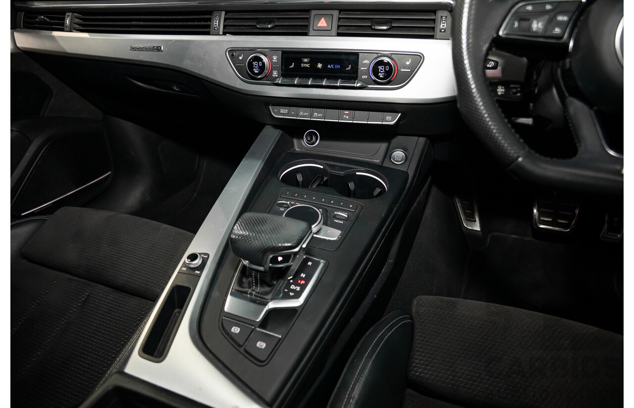 01/2018 Audi A4 2.0 TFSI Quattro S-Line LN (AWD) F4 MY18 (B9) 4d Sedan Ibis White Turbo 2.0L