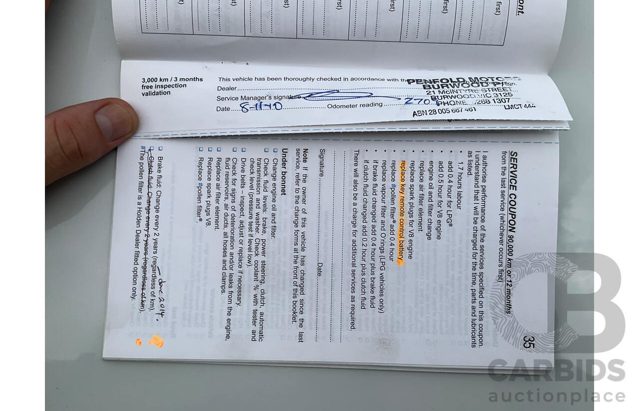 6/2010 Holden Commodore International VE MY10 4d Sedan Heron White V6 3.0L