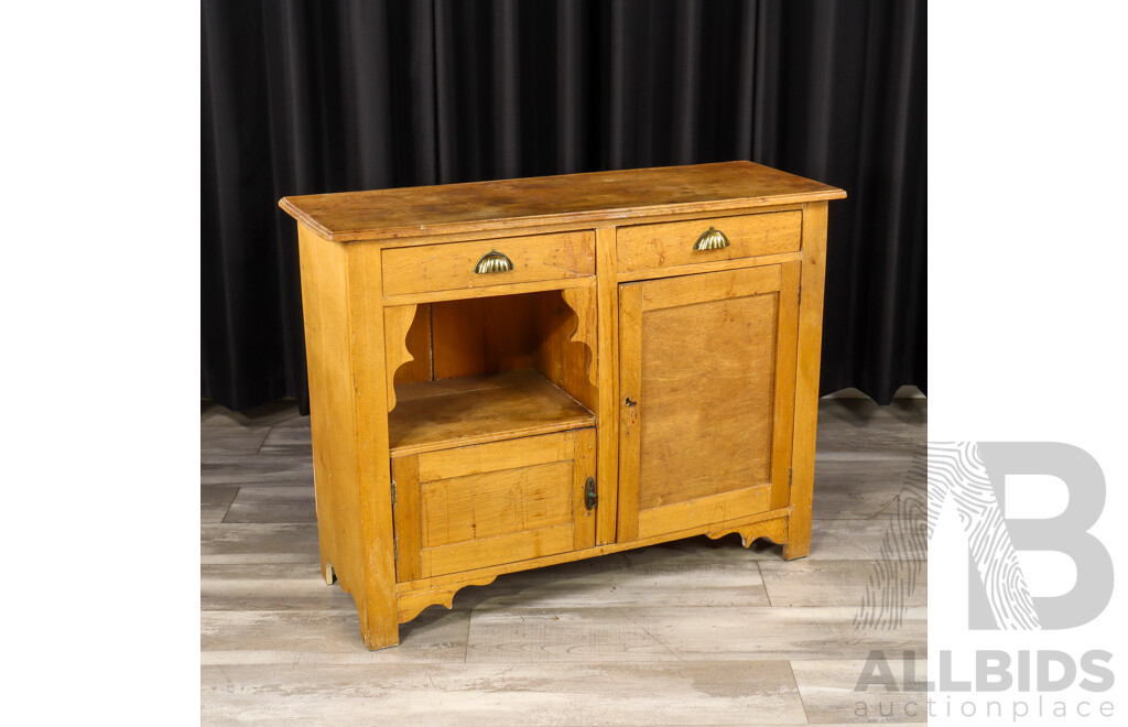 Rustic Pine Two Drawer Sideboard
