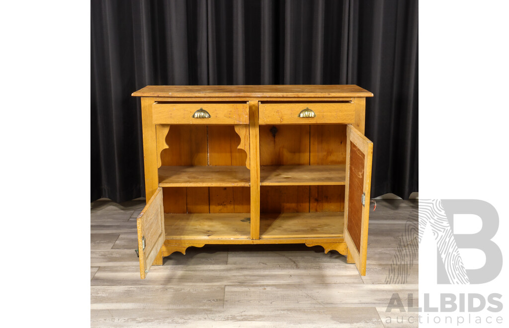 Rustic Pine Two Drawer Sideboard