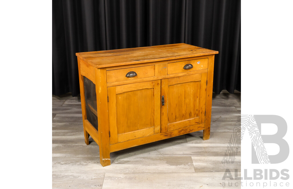 Rustic Pine Two Drawer Meatsafe