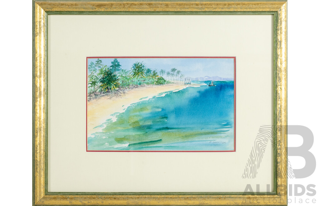 Kaye Gorringe, (20th Century, Austraila), Endless Beach, Original Watercolour, 42 x 51 cm (frame)
