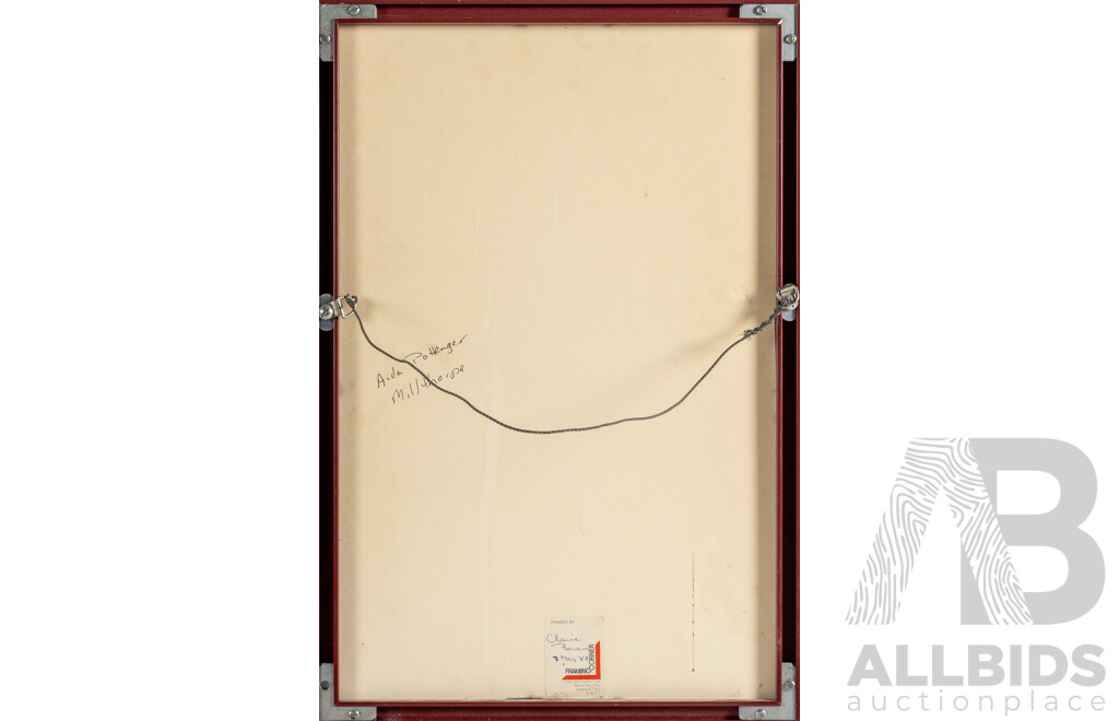 Signed Indistinctly, (20th Century, Working c1980s), Still Life Nude Woman, Original Crayon Sketch, 46 x 31 cm (frame)