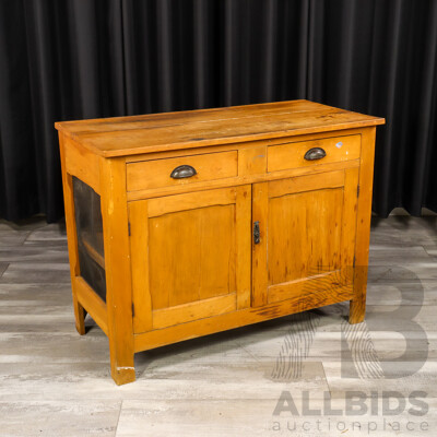 Rustic Pine Two Drawer Meatsafe