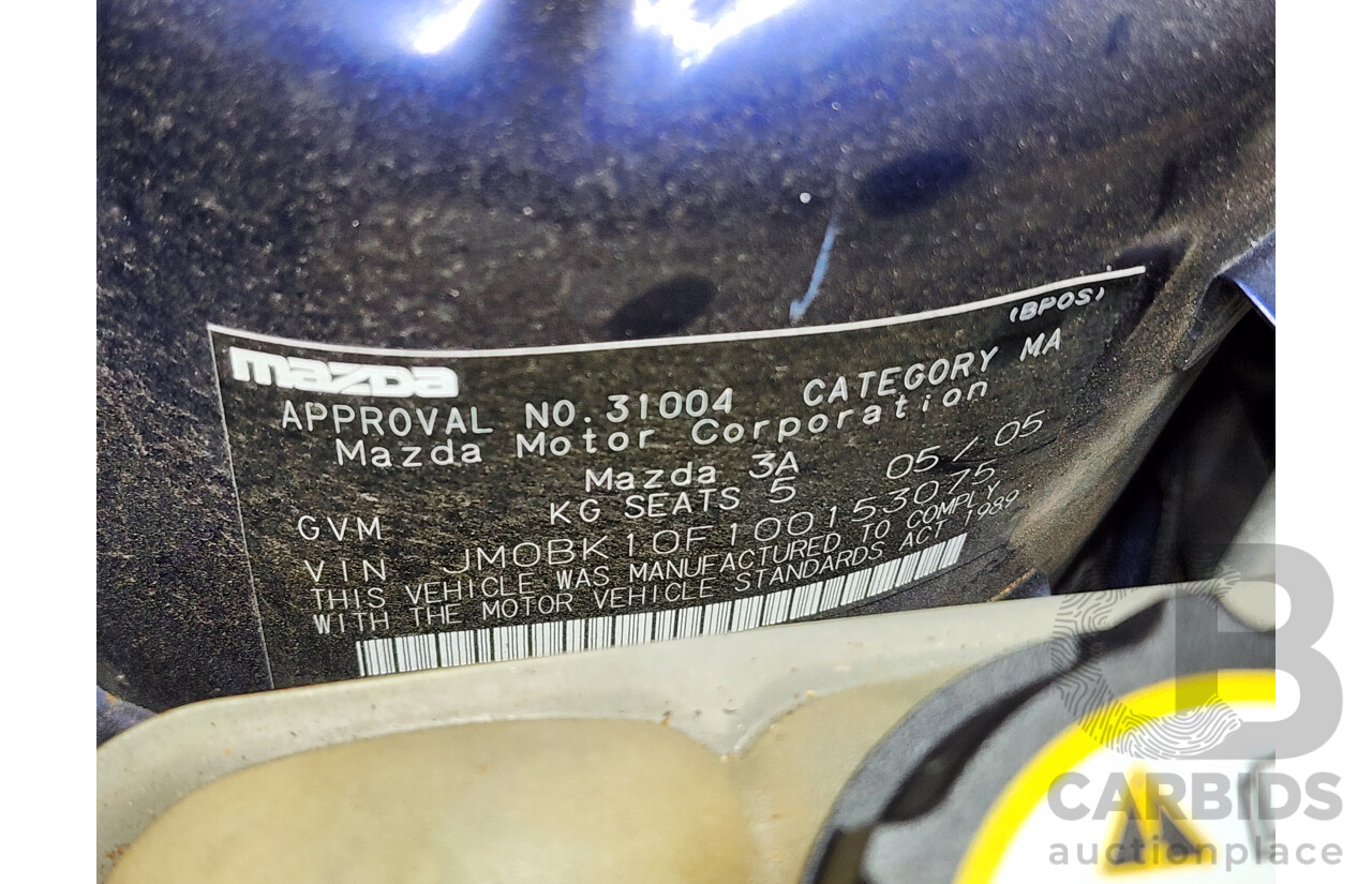 5/2005 Mazda Mazda3 MAXX BK 4d Sedan Blue 2.0L