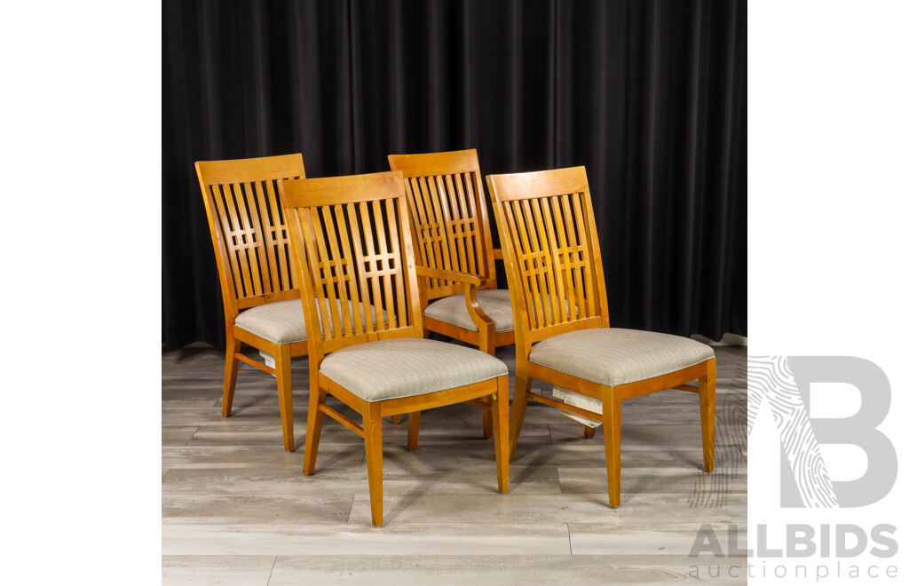 Set of Four Modern Dining Chairs Including a Carver