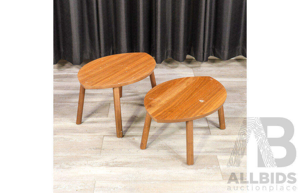 Pair of Graduated Leaf Form Side Tables