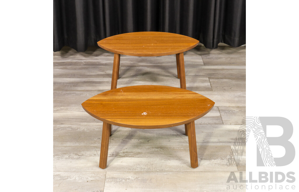 Pair of Graduated Leaf Form Side Tables